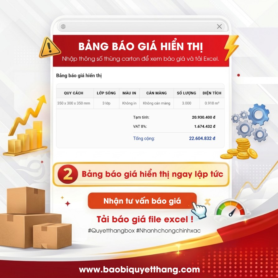 Nhận báo giá thùng carton online nhanh chóng