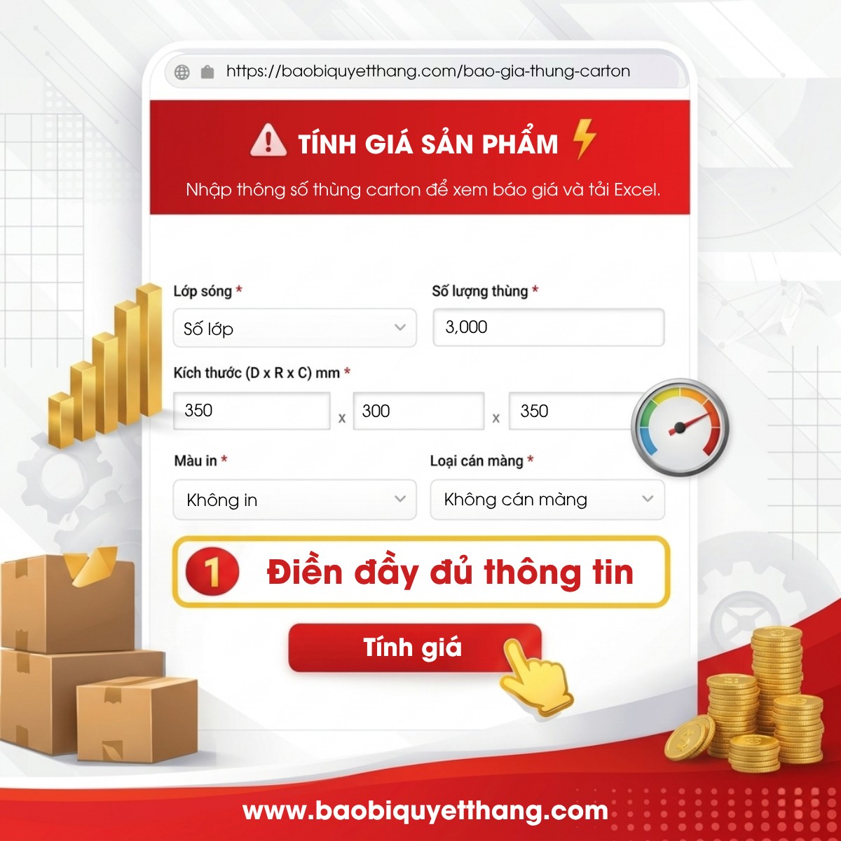 Điền thông tin báo giá thùng carton nhanh