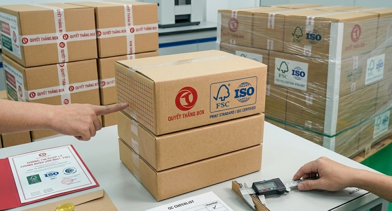 Sản xuất bao bì đạt chuẩn tại Quyết Thắng Box