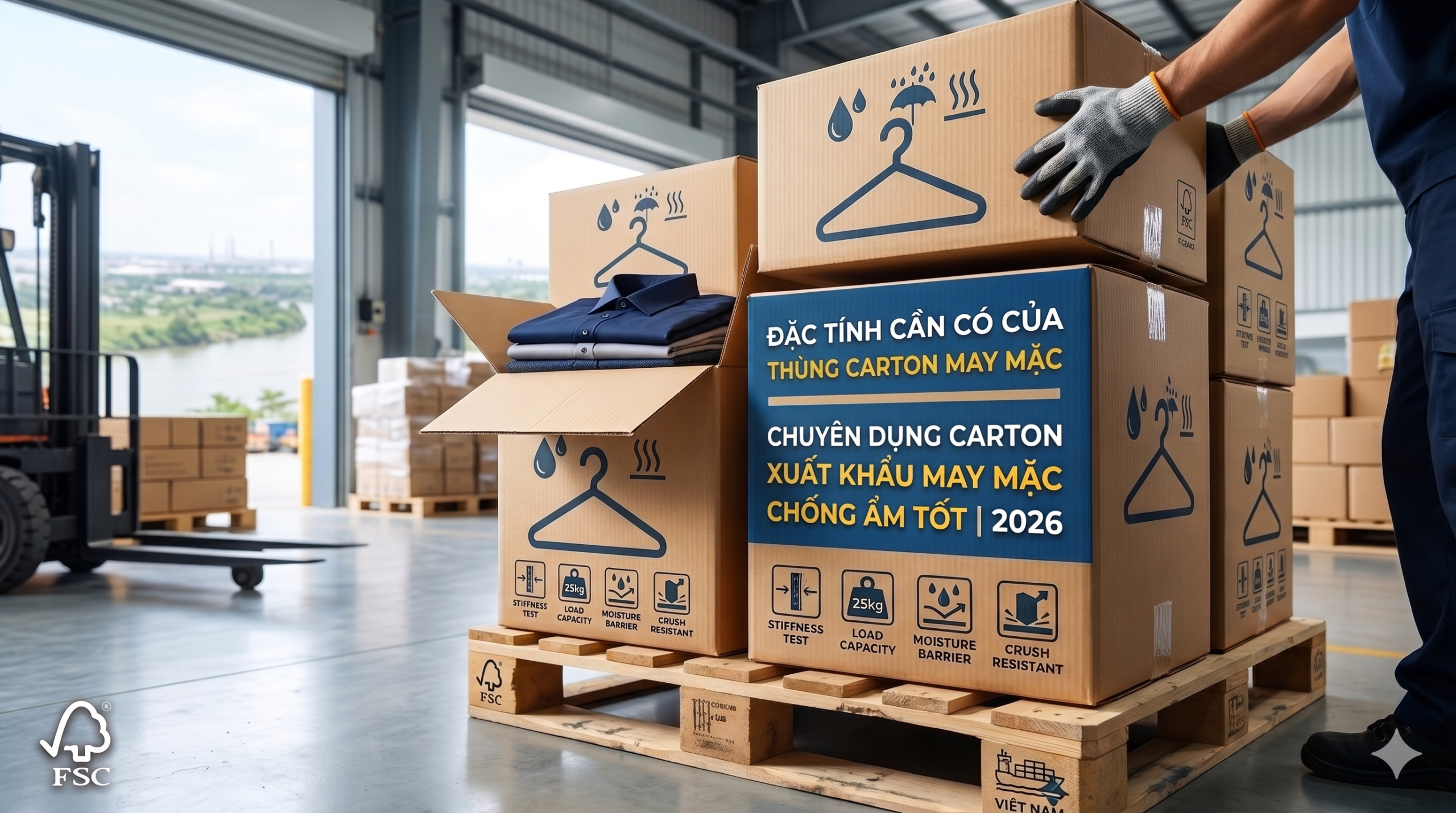Đặc tính cần có của thùng carton xuất khẩu may mặc chống ẩm tốt | 2026