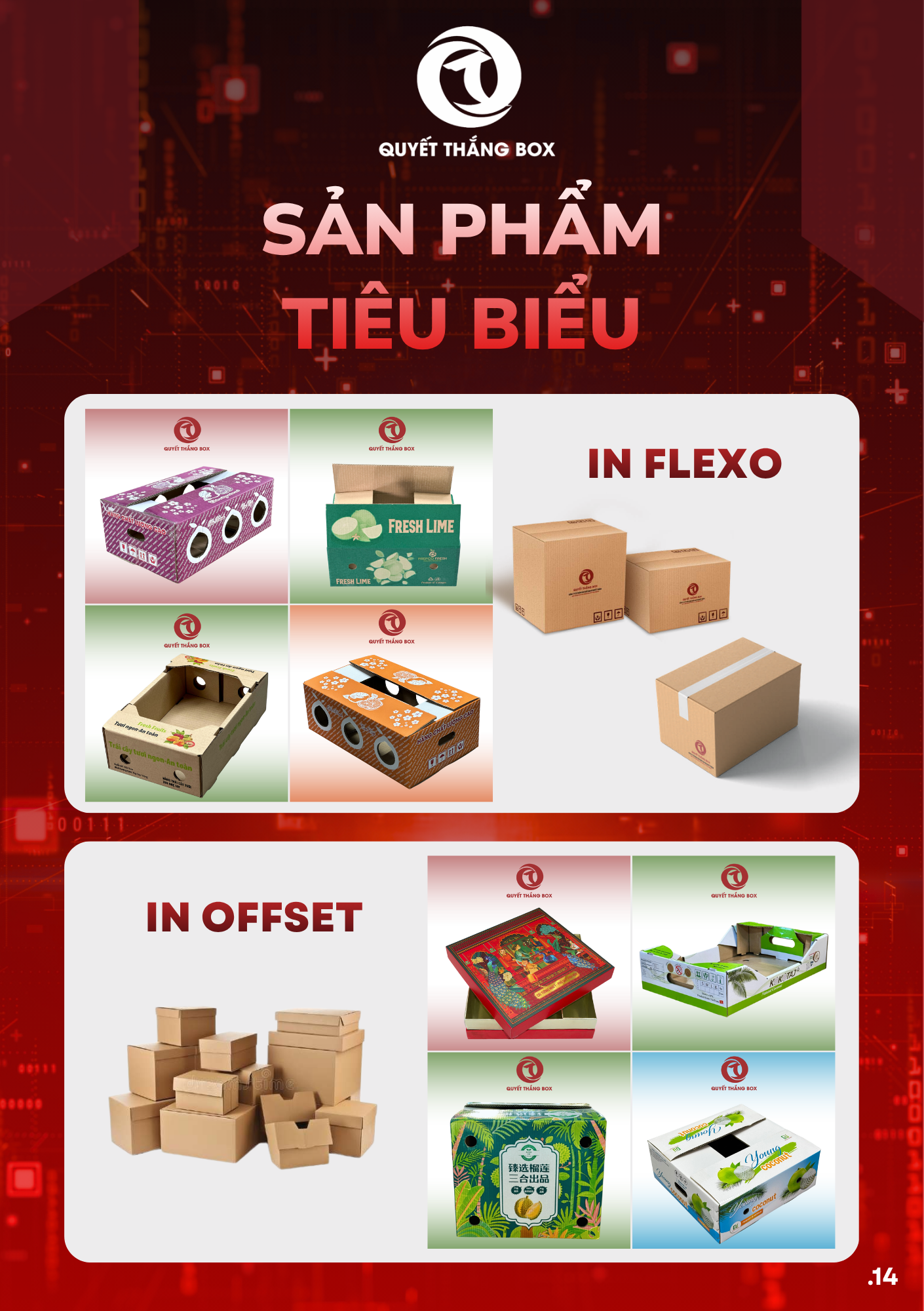 Các loại thùng carton có thể đặt hàng tại Quyết Thắng Box: thùng 3-5-7 lớp, hộp in offset và thùng OEM theo yêu cầu.