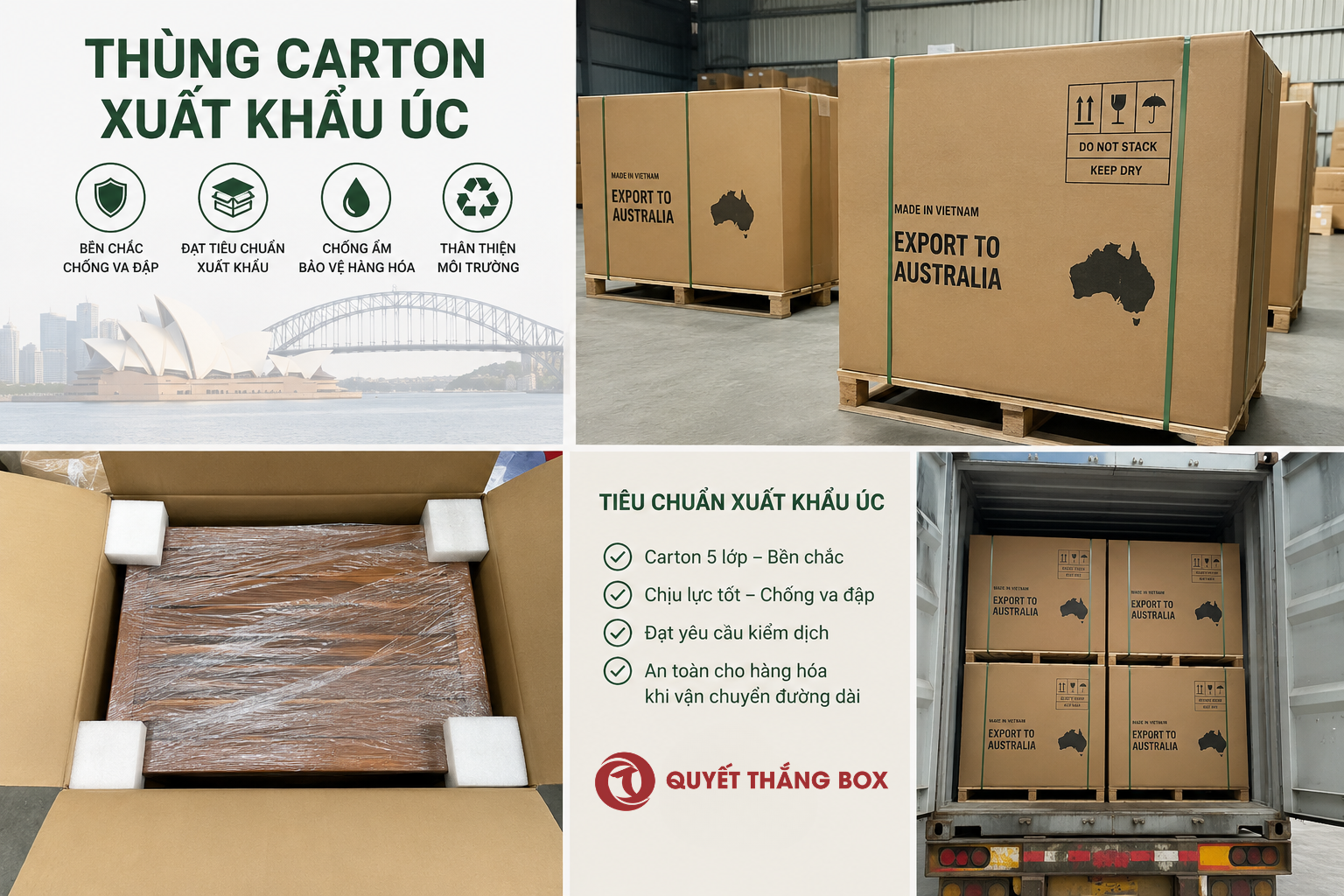 Thùng Carton Xuất Khẩu Úc: Yêu Cầu Kiểm Dịch Và Giải Pháp Bao Bì