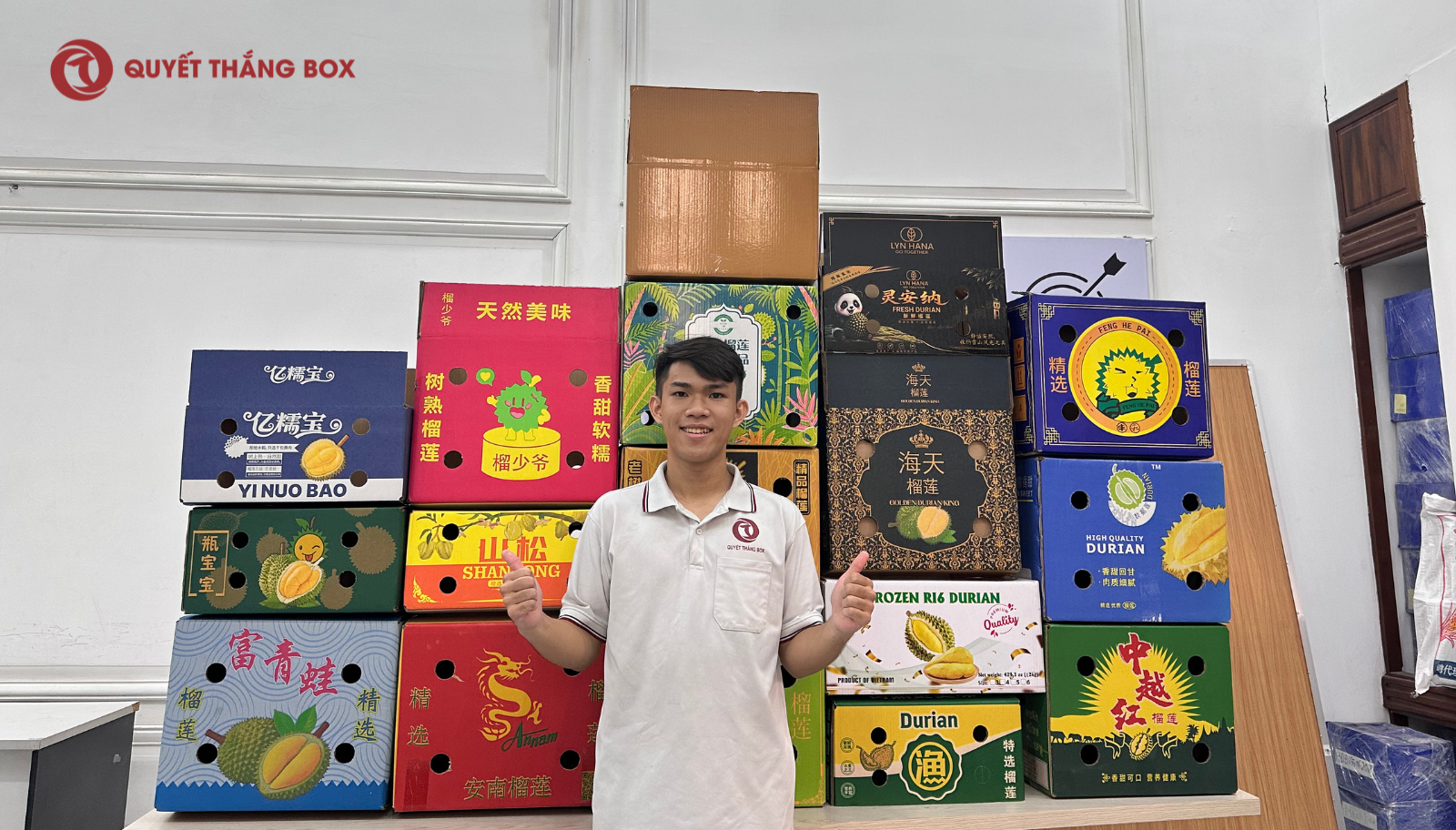 Các mẫu thùng sầu riêng xuất khẩu Quyết Thắng Box