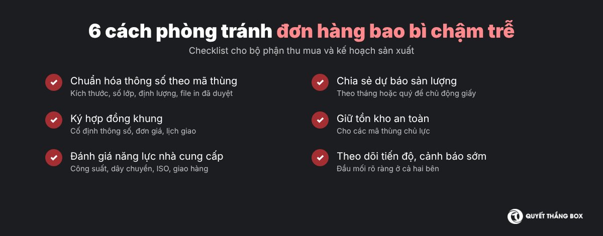 Cách phòng tránh đơn hàng bao bì chậm trễ