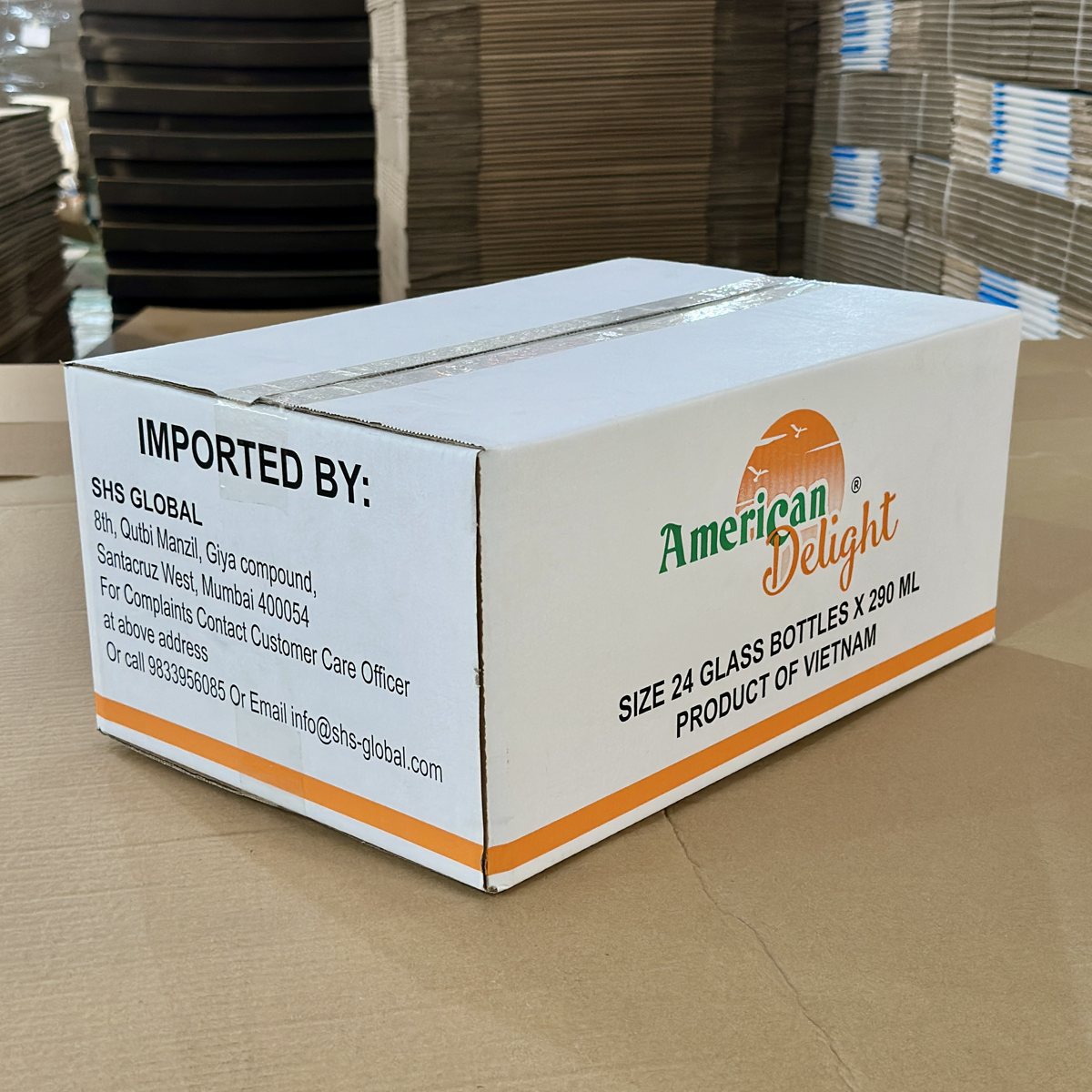 Nhãn thùng hàng xuất khẩu in thông tin nhà nhập khẩu và xuất xứ – ký hiệu trên thùng carton